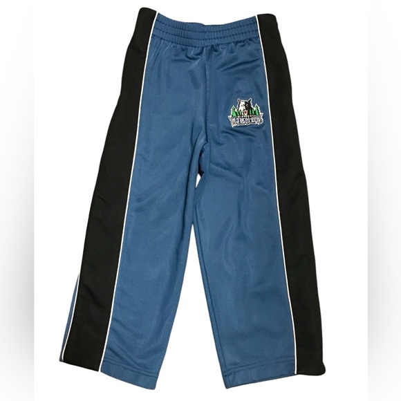 Vintage Minnesota Timberwolves Warm Up Pants NBA Youth Size 4 Snap Sides Pockets - Picture 1 of 6